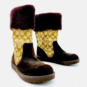 Coach authentic fur boots